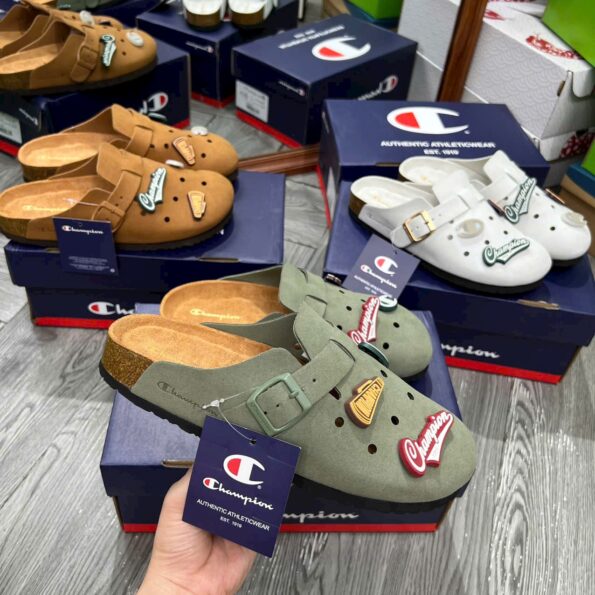 Dép Champion Clogs Đủ Màu Chuẩn Auth 99% – Thiết Kế Mule Thời Trang, Êm Chân, Tặng Kèm Charm