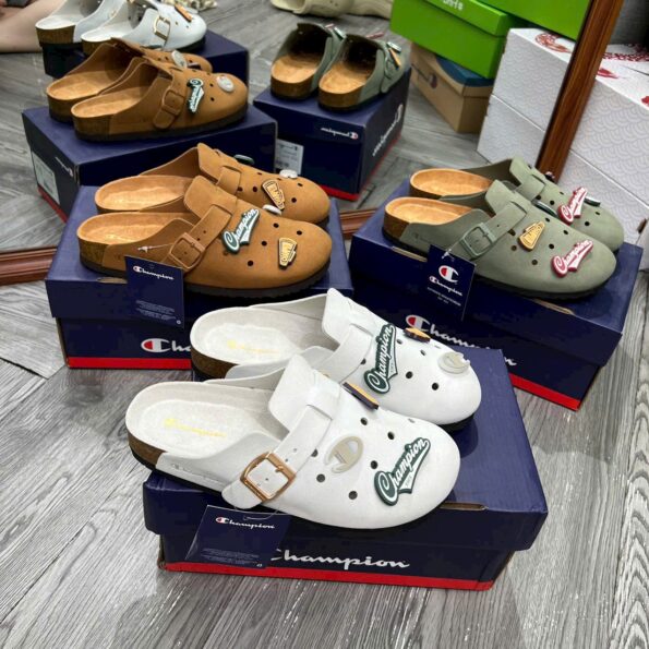 Dép Champion Clogs Đủ Màu Chuẩn Auth 99% – Thiết Kế Mule Thời Trang, Êm Chân, Tặng Kèm Charm