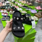 Dép Crocs Crush Sandal Hai Quai Đế Cao 6CM Đen – Bản VIP Chuẩn Auth 6