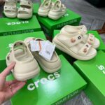 Dép Crocs Crush Sandal Hai Quai Đế Cao 6CM Sữa – Bản VIP Chuẩn Auth  9