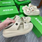 Dép Crocs Crush Sandal Hai Quai Đế Cao 6CM Sữa – Bản VIP Chuẩn Auth  9