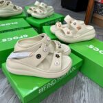 Dép Crocs Crush Sandal Hai Quai Đế Cao 6CM Sữa – Bản VIP Chuẩn Auth  9