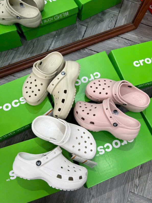 Bộ sưu tập Crocs Classic Clog đế cao 5cm, đủ màu, hàng chuẩn Auth 99%, phù hợp nam nữ.