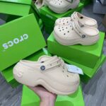 [Ảnh Thật] Dép Clog Unisex Crocs Bella Màu Kem  – Bản VIP Chuẩn Auth 99%, Tặng Charms
