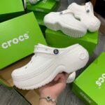 [Ảnh Thật] Dép Clog Unisex Crocs Bella Trắng – Bản VIP Chuẩn Auth 99%, Tặng Charms 4