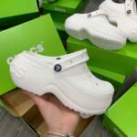 [Ảnh Thật] Dép Clog Unisex Crocs Bella Trắng – Bản VIP Chuẩn Auth 99%, Tặng Charms 4